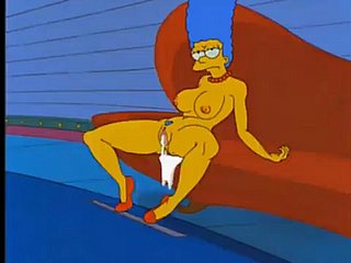 Marge Simpson wordt geneukt going in de machine