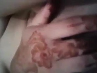 Arabian Moroccan henna work on touching her pussy